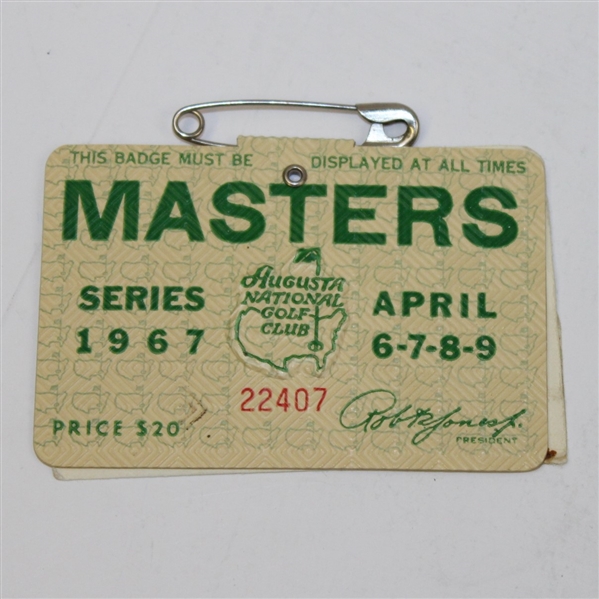 1967 Masters Tournament Badge #22407