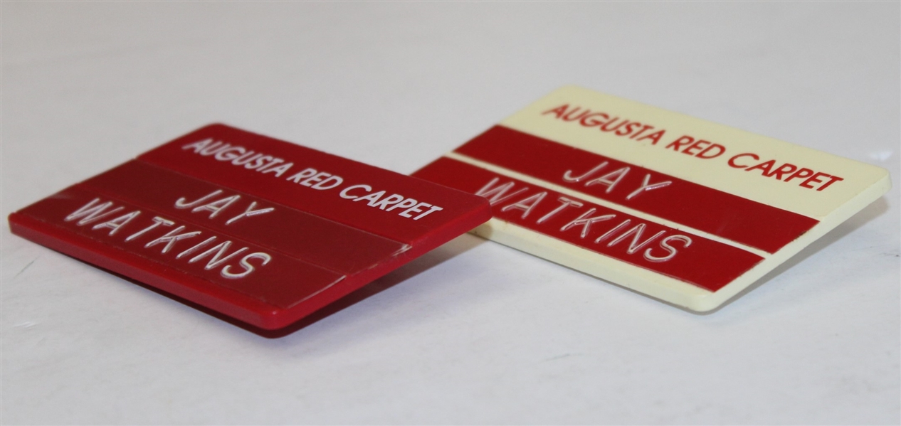 Seldom Seen 'Augusta Red Carpet' Badges - Issued to Jay Watkins