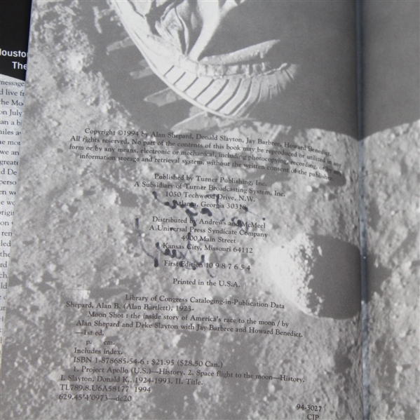 Alan Shepard Signed 'Moon Shot: Inside Story of America's Race to the Moon' Book JSA ALOA