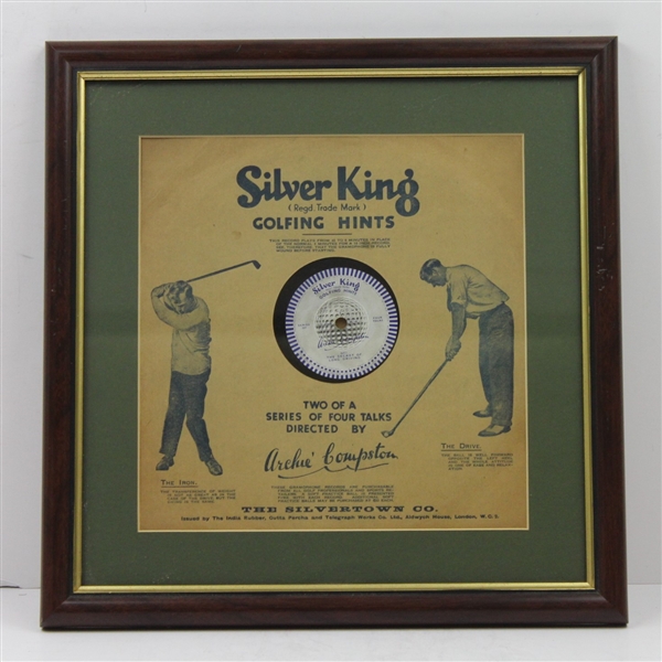 Vintage Silver King 'Golfing Hints' Record by The Silvertown Co. - Framed