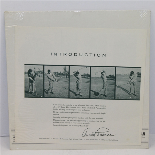 1958 Arnold Palmer Record: 'Easy Golf with Your Pro - Arnold Palmer' - Unopened