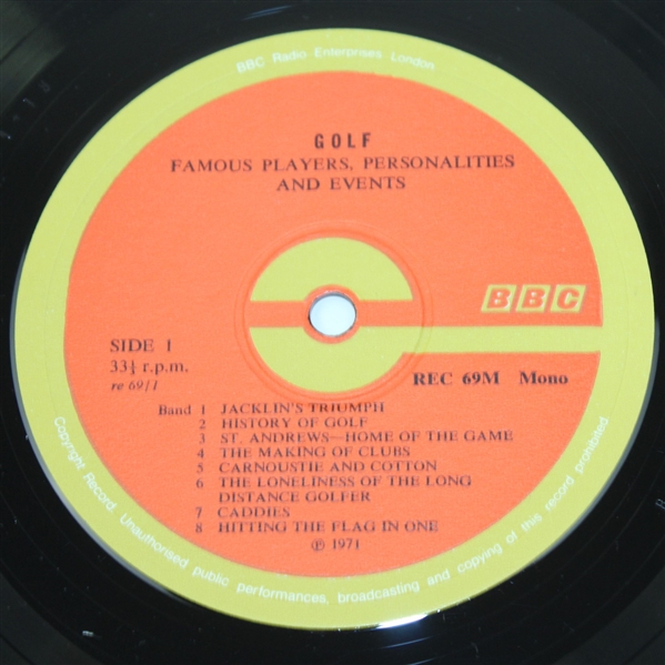 1971 Classic BBC Record Golf - Famous Players, Personalities and Events