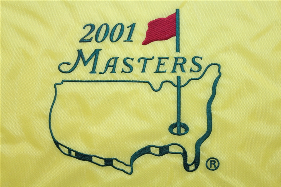 Tiger Woods Masters 2001 Display - Flag, Photo, Badge, & Plaque - Framed