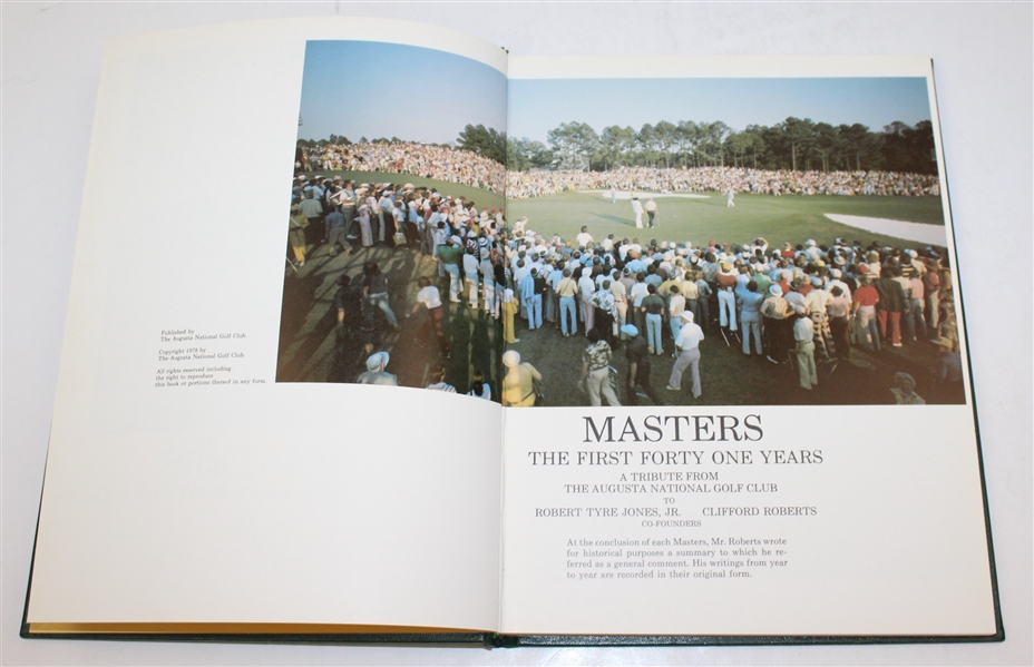 'The Masters: The First Forty One Years' Book - 1978