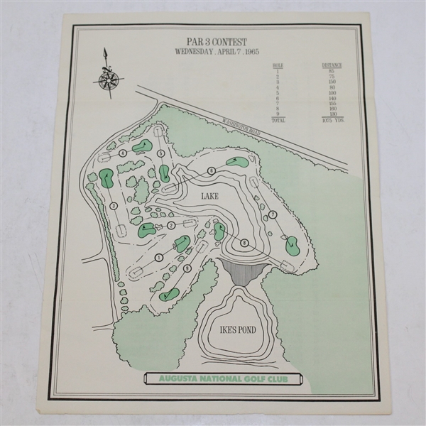 1965 Masters Par 3 Tournament Player List and Map - April 7th Wednesday