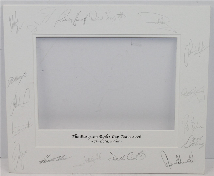 2006 European Ryder Cup Team Signed Matting with Photo JSA ALOA