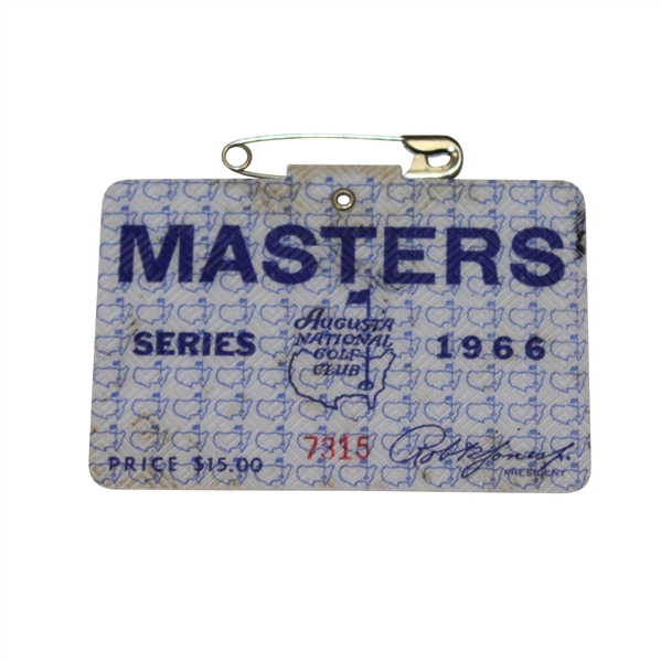 1966 Masters Series Badge- Nicklaus Win - JOHN ROTH COLLECTION