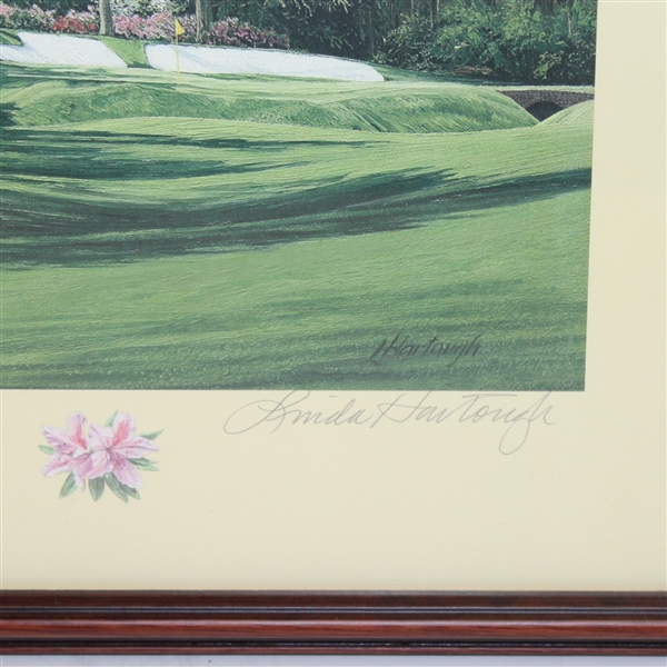 Augusta National 13th Hole Azalea Painting Signed by Artist Linda Hartough- Framed