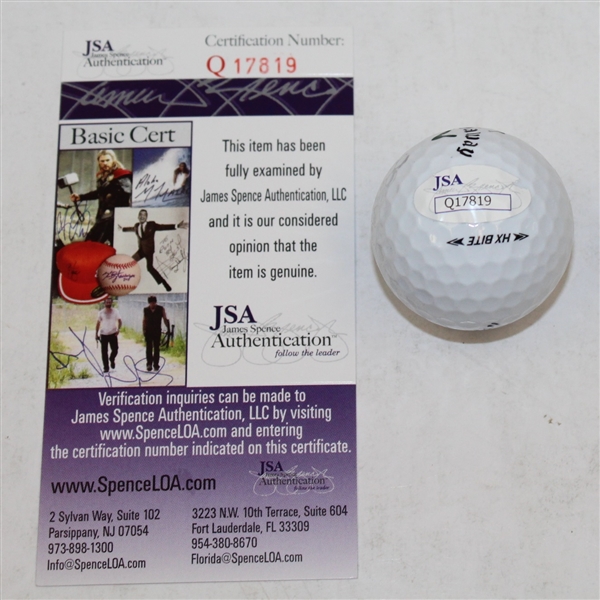 Jim Furyk Signed 58 Inscription Golf Ball - Lowest Ever PGA Round! JSA Q17819