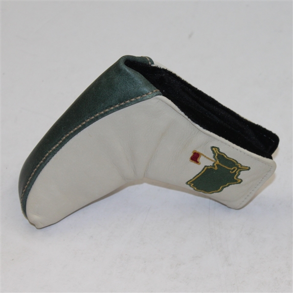 Augusta Tan and Green Leather Putter Cover