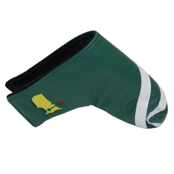 Green and White Leather Masters Putter Cover