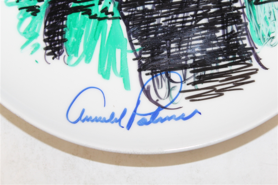 Arnold Palmer Signed Original Hand Painted Latrobe Plate - Historic Bridge FULL JSA #Z25681