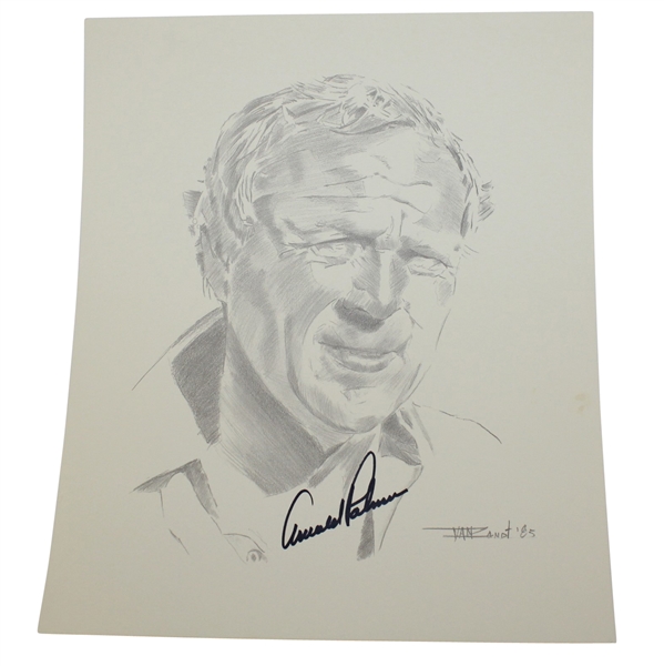 Arnold Palmer Signed Van Zandt Drawing JSA #K62075