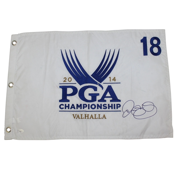 Rory McIlroy Signed 2014 PGA Championship Embroidered White Flag JSA #L07527