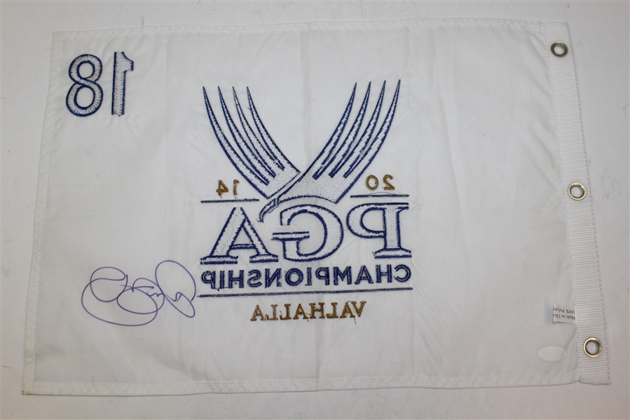 Rory McIlroy Signed 2014 PGA Championship Embroidered White Flag JSA #L07527