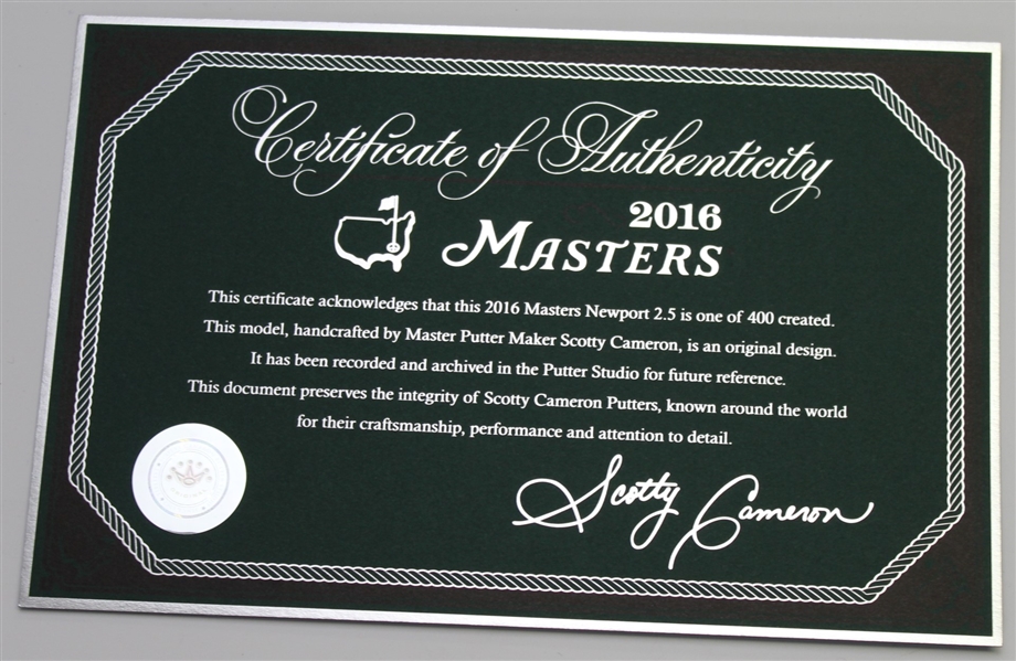 2016 Scotty Cameron Masters Ltd Ed Newport 2.5 Putter - Out of 400