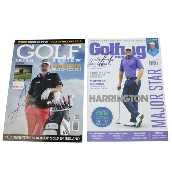 Padraig Harrington & Darren Clarke Signed Golf Magazines JSA ALOA