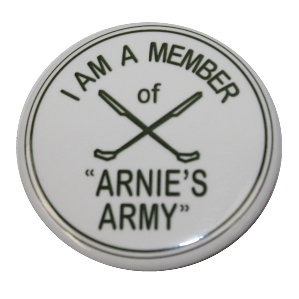 I Am A Member of Arnie's Army Commemorative Pin with Crossed Clubs