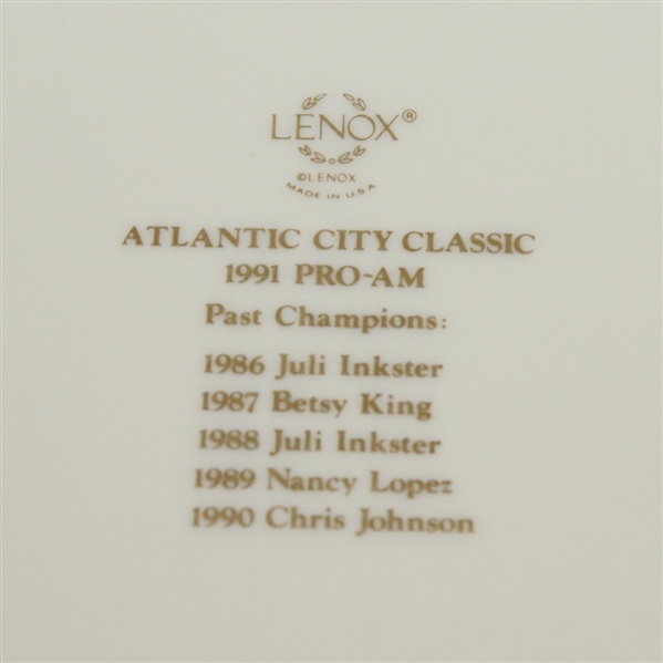 1991 Atlantic City Classic Pro-Am Lenox Plate - Chris Johnson Depicted