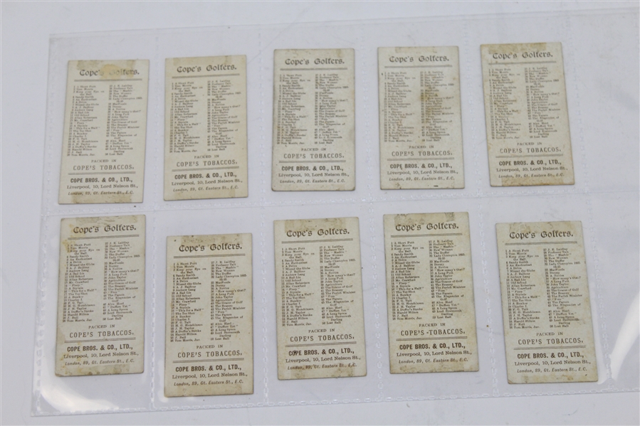 Full Set of 50 Copes Tobacco Cards - 1900