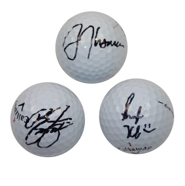 Rickie Fowler, Justin Thomas, & Smylie Kaufman Signed Golf Balls JSA ALOA