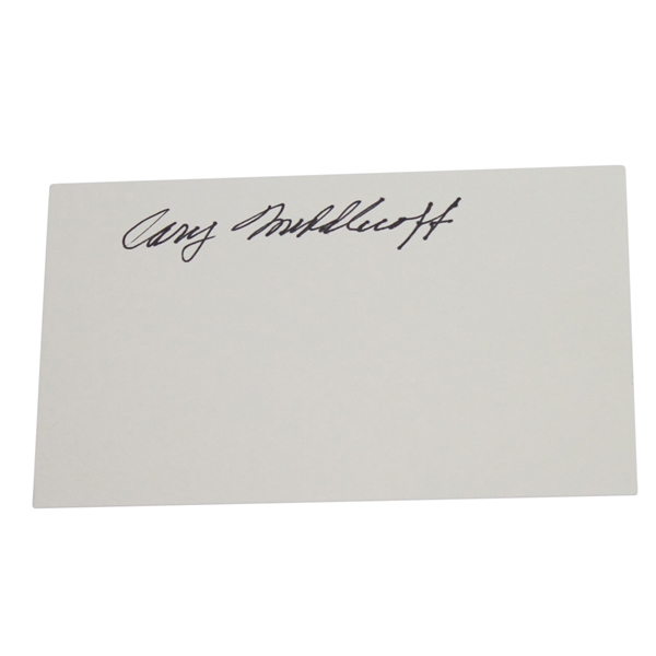 Cary Middlecoff Signed 3x5 Card JSA ALOA