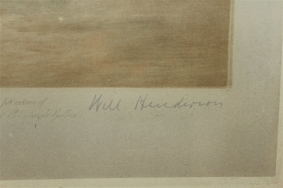 1914 John Taylor Honourable Company Of Edinburgh Golfers Mezzotint Signed Artist Proof- Framed
