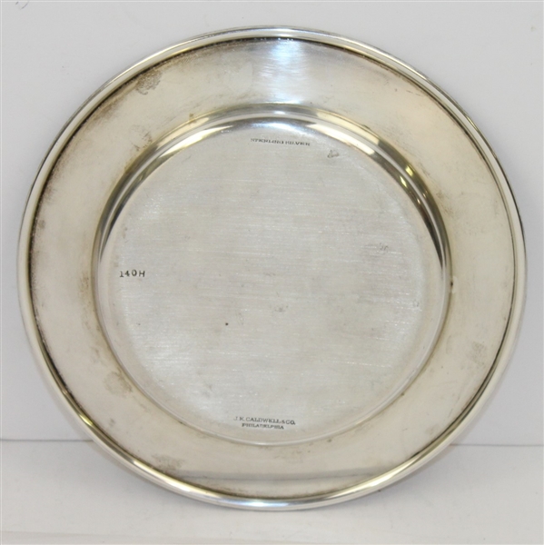 1940 Pine Valley GC Sterling Silver 'Helen & George Crump Memorial Cup' Plate by Caldwell