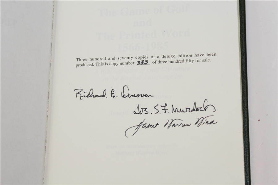 The Game of Golf and the Printed Word Leather Ltd Ed Signed by Murdoch, Donovan, & Wind JSA ALOA