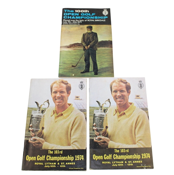 1971 and Two 1974 Open Championship Programs - Trevino & Player Winners