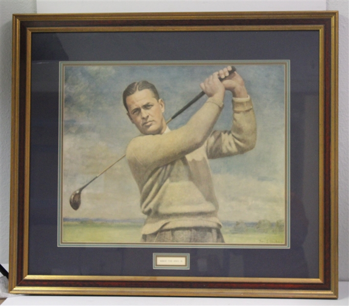 Bobby Jones Reproduction Print by Dwight D. Eisenhower - Framed-Similar Print Is Over Fireplace @ Berckmans Place