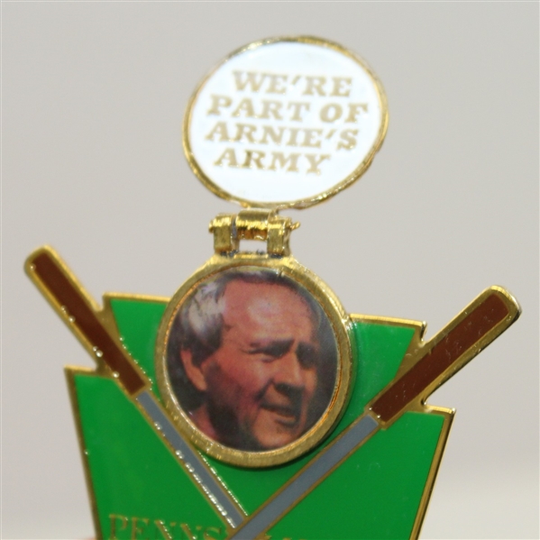 Lion's Club 'Part of Arnie's Army' Arnold Palmer Metal Pocket Crest - Crossed Clubs-LEE CRIST COLLECTION