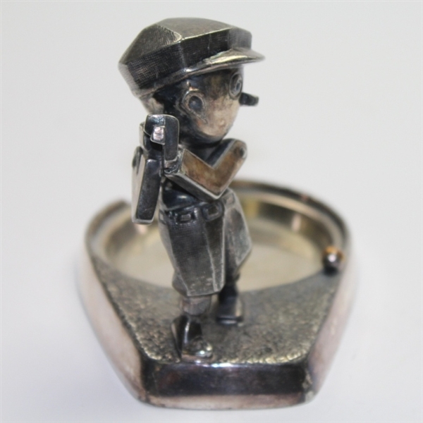 Vintage Derby Silver Ash Tray with Golfer and Ball