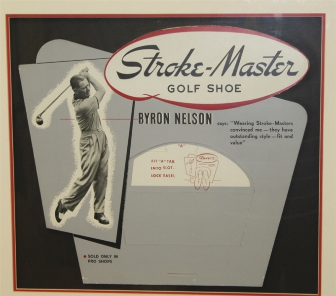 Vintage Byron Nelson Stroke-Master Golf Shoe Advertising - Framed