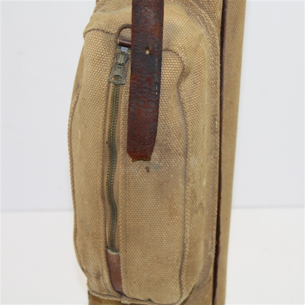Vintage Par Bag Stovepipe Leather & Canvas Golf Bag - Atlantic Products Corp