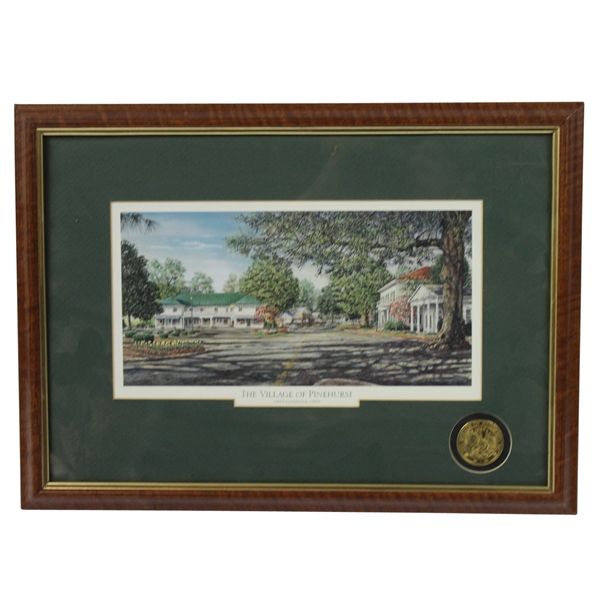 The Village of Pinehurst 1995 Centennial Framed Print with Medal - Steve Jones Collection