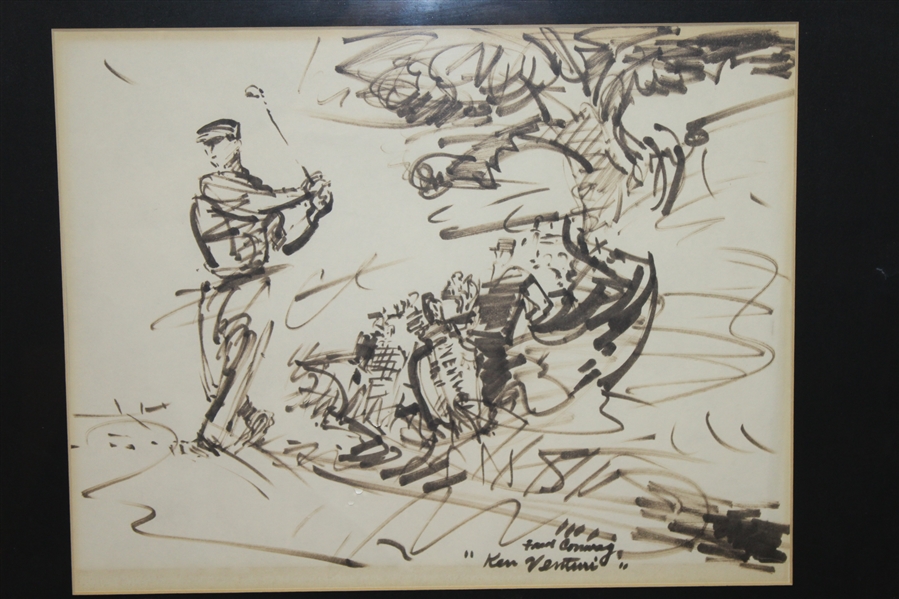 Fred Conway Original Marker Sketch of Ken Venturi - Signed by Conway-ROTH COLLECTION