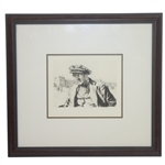 J.J. Cameron Ltd Ed Man with Pipe at St. Andrews Drawing - #2/50-ROTH COLLECTION