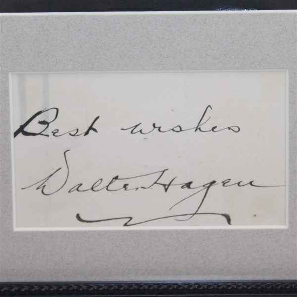 Walter Hagen Framed Pencil Sketch with Vintage Hagen Black Ink Signature JSA ALOA