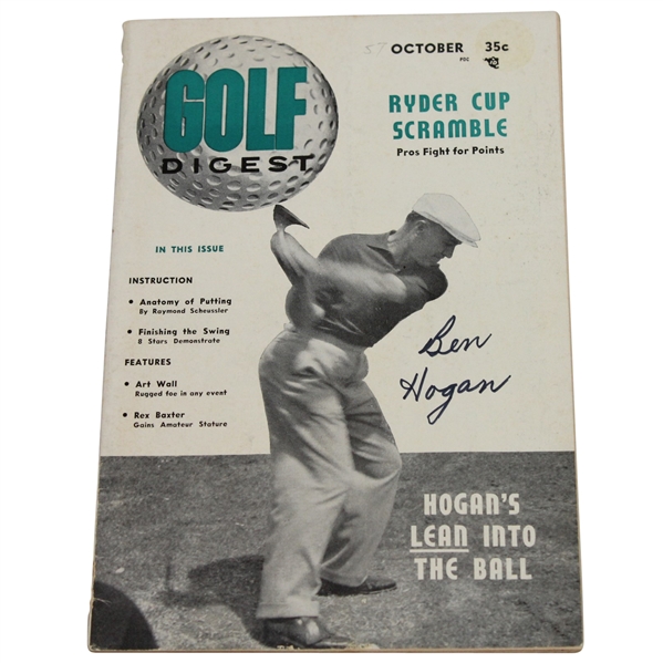 Ben Hogan Signed 1957 October Golf Digest JSA ALOA