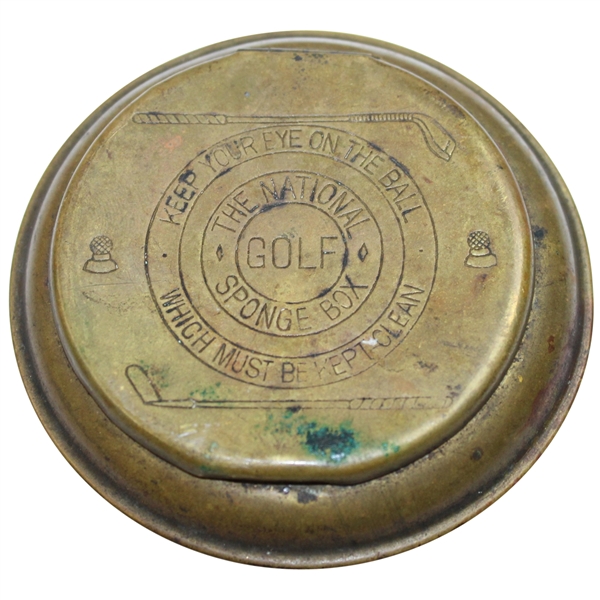 'The National Golf Sponge Box' Brass Circular Golf Ball Cleaner - Made in England-ROTH COLLECTION