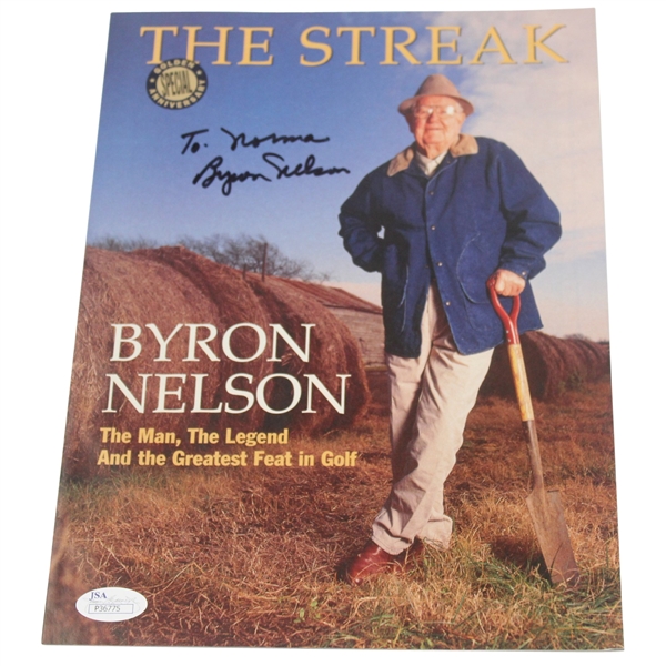 Byron Nelson Signed Golf World 'The Streak' JSA #P36775