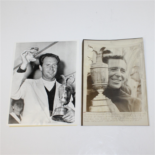 Ten Assorted Wire Photos of British Open Champs with Claret Jug