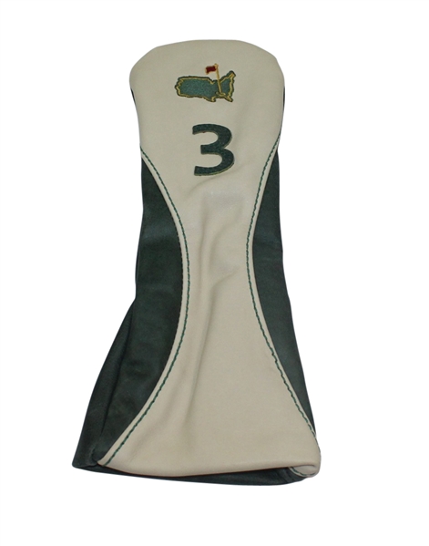 Augusta National Ltd Green and Cream Undated Leather 3-Wood Head Cover