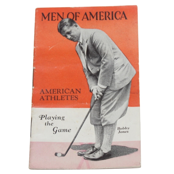 1929 Men in America Booklet with Bobby Jones on Cover - Rogers Hornsby on Back