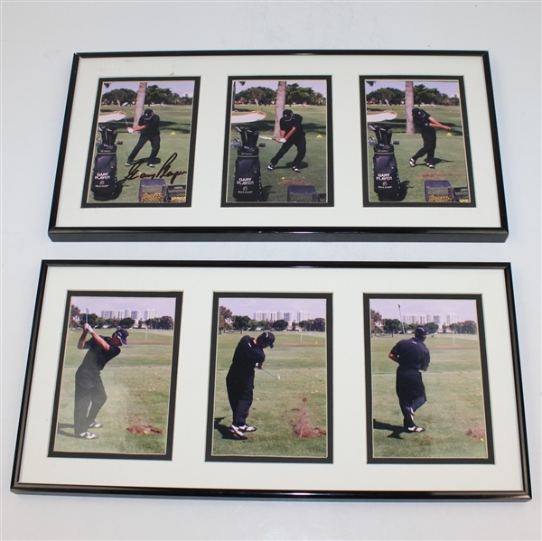 Gary Player 6 Sequence Swing Photos - One Signed JSA ALOA