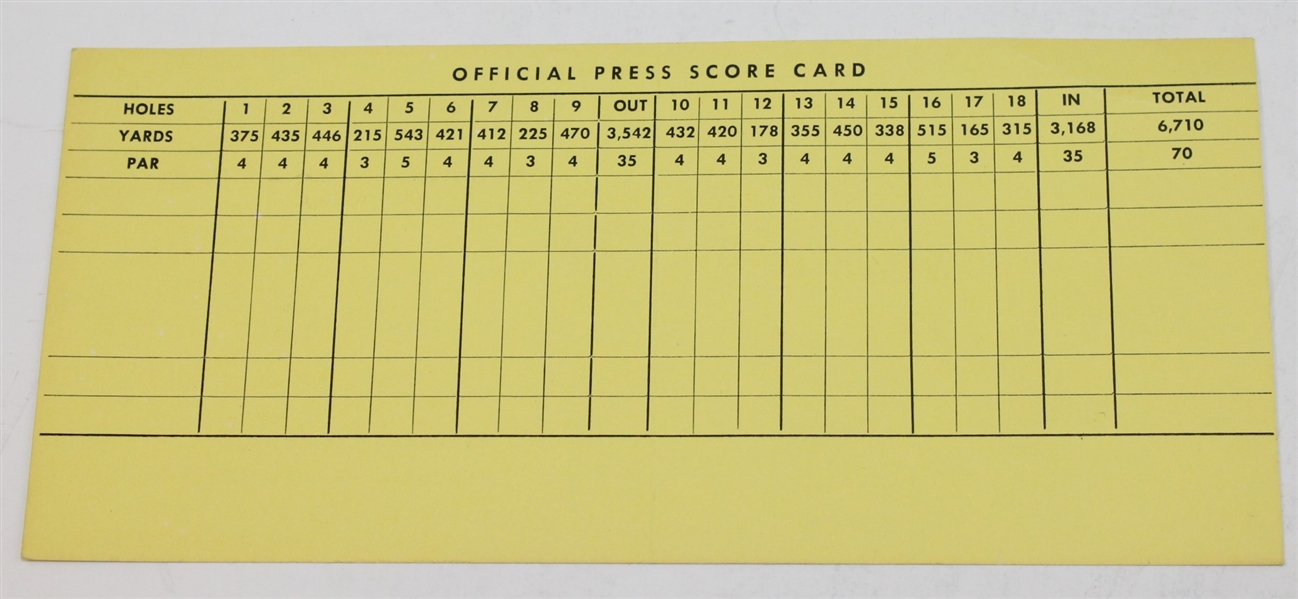 1958 PGA Championship at Llanerch Official Tournament Scorecard