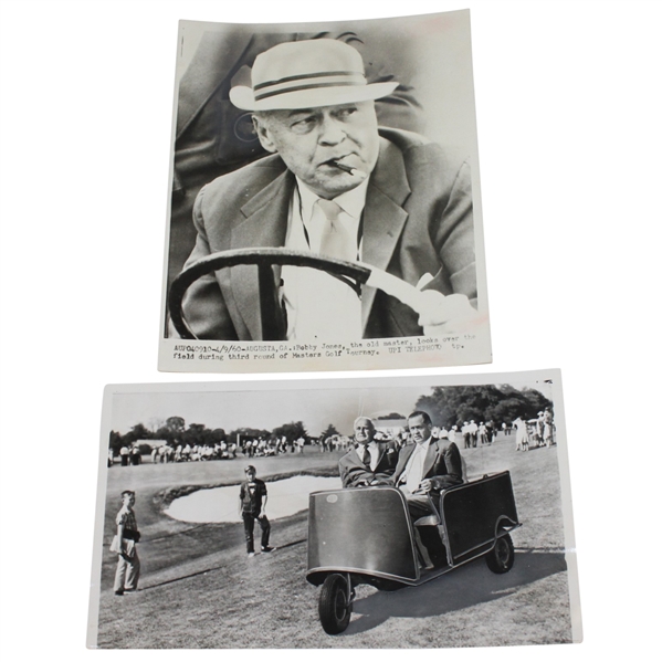 Lot of Two Bobby Jones Wire Photos - Golf Cart