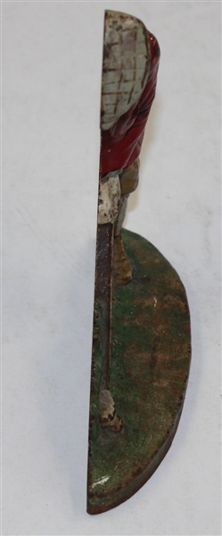 Hubley Cast Iron Golfer Doorstop - Drilled Hole Marks - #34 Marking
