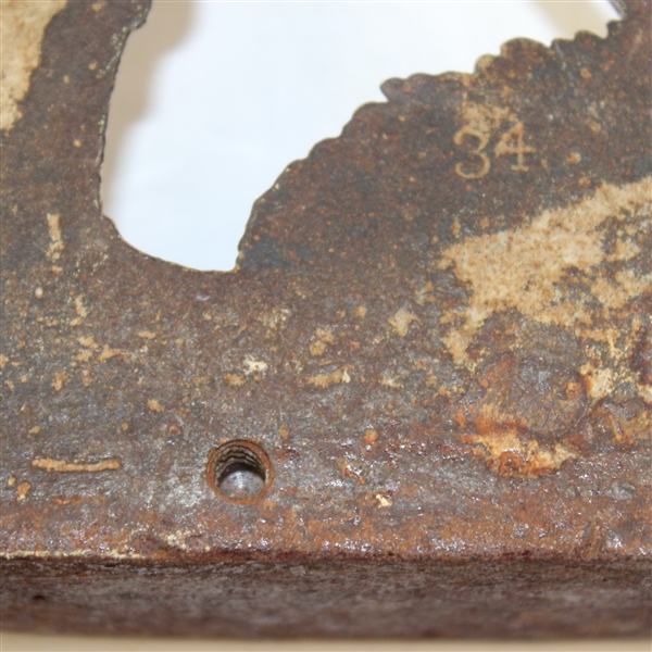 Hubley Cast Iron Golfer Doorstop - Drilled Hole Marks - #34 Marking